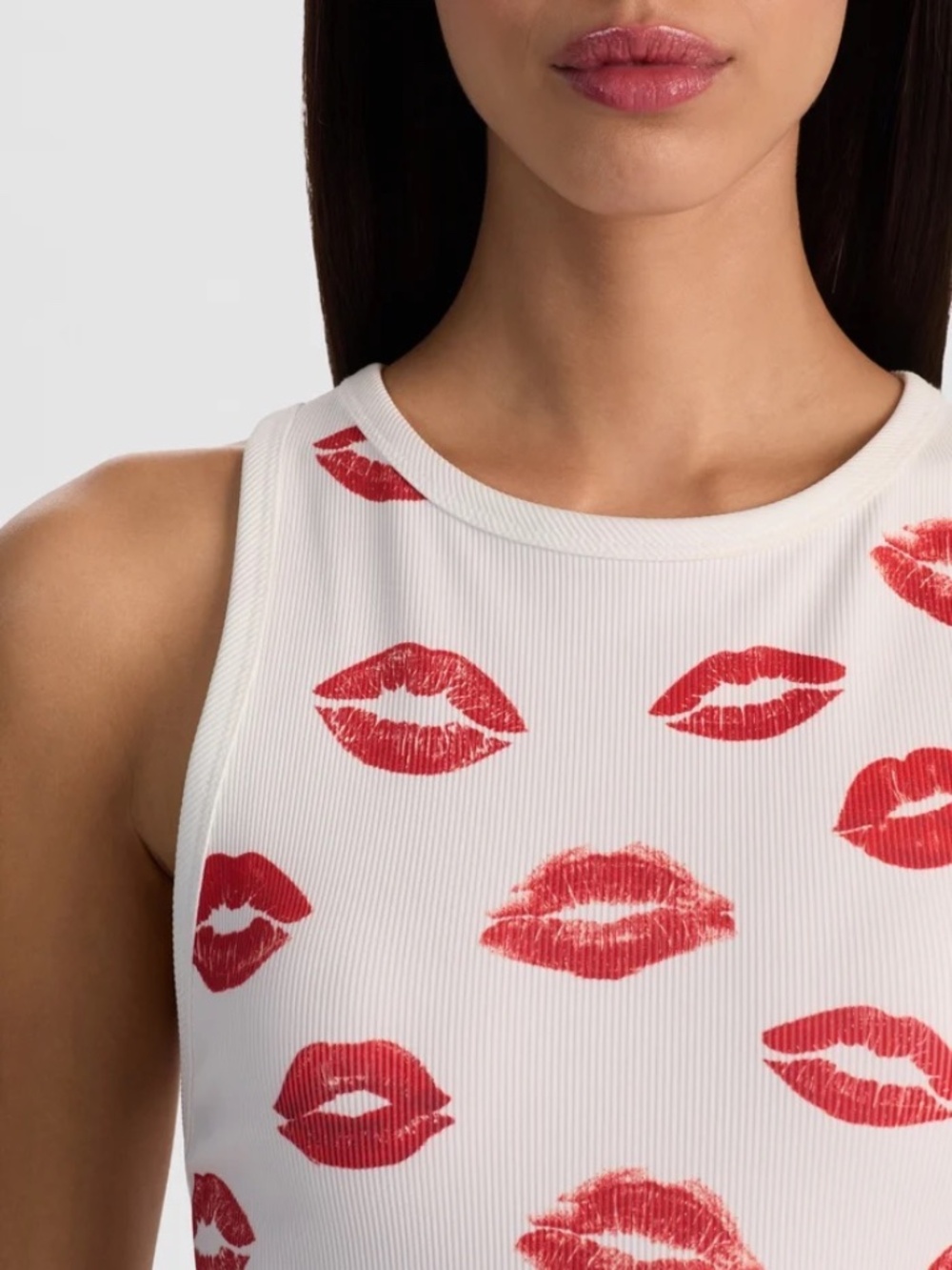 Alice + Olivia Allen Tank Top in Lips size S NWT $135 - Picture 3 of 15